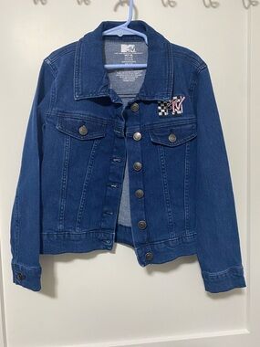 99%COTTON MTV Navy Blue Denim Jacket with Checkerboard MTV Patch